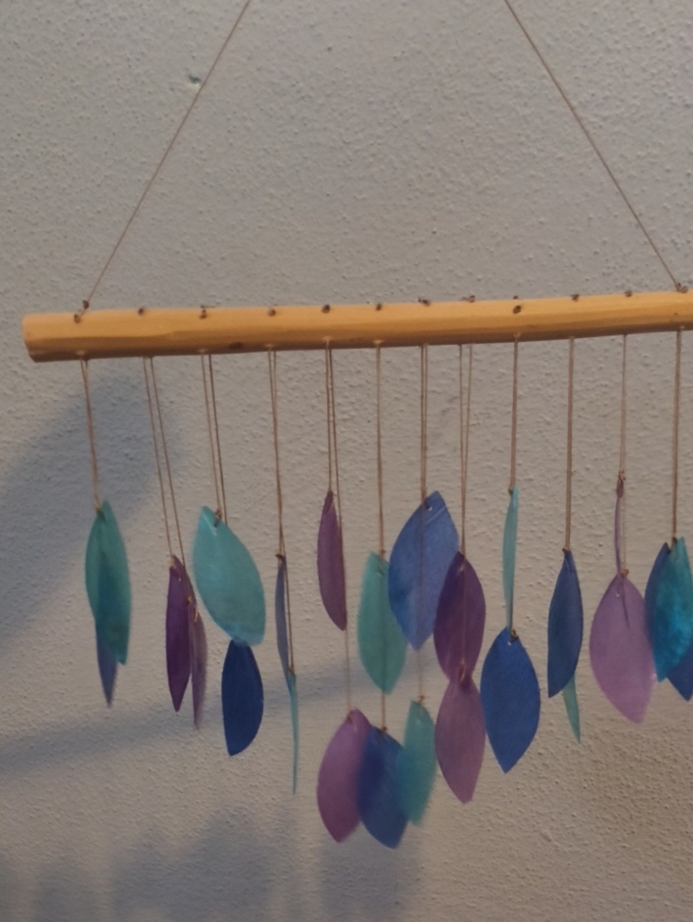 Handmade Blue & Purple Leaf Wind Chime